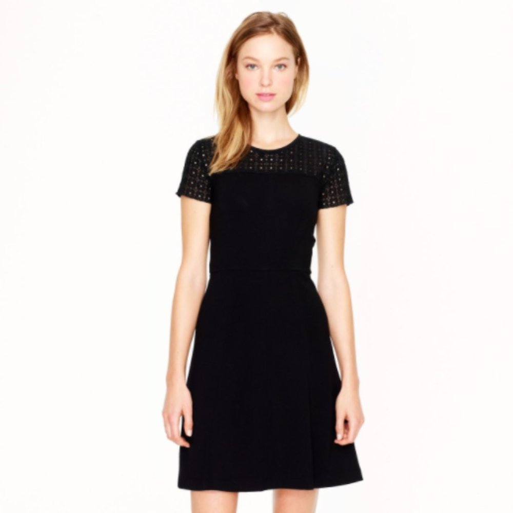 J.Crew Factory Eyelet Dress in Black